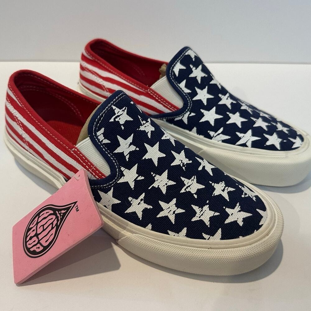 Straye Acid Drop Lenox Slip-On Sneakers Women’s 9 American Flag NWOB Streetwear